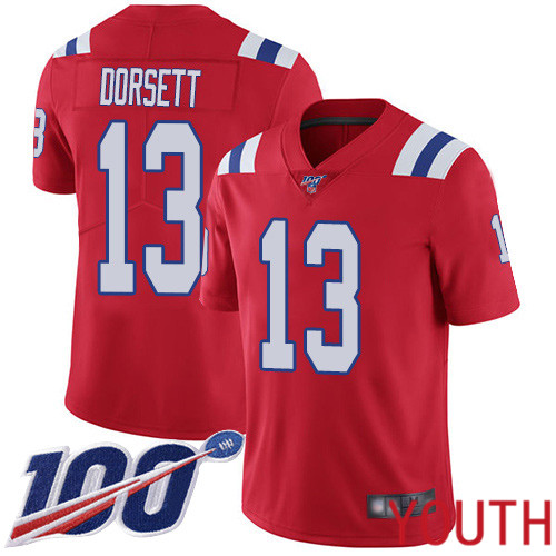 New England Patriots Football #13 100th Season Limited Red Youth Phillip Dorsett Alternate NFL Jersey->women nfl jersey->Women Jersey